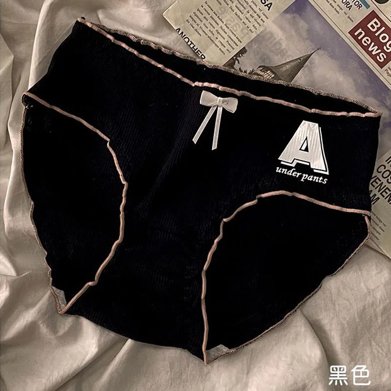Underpants for women, cotton crotch, girls, students, Korean version, mid waist, ins, girls, skin friendly, breathable, simple p - Girls Dresses 2