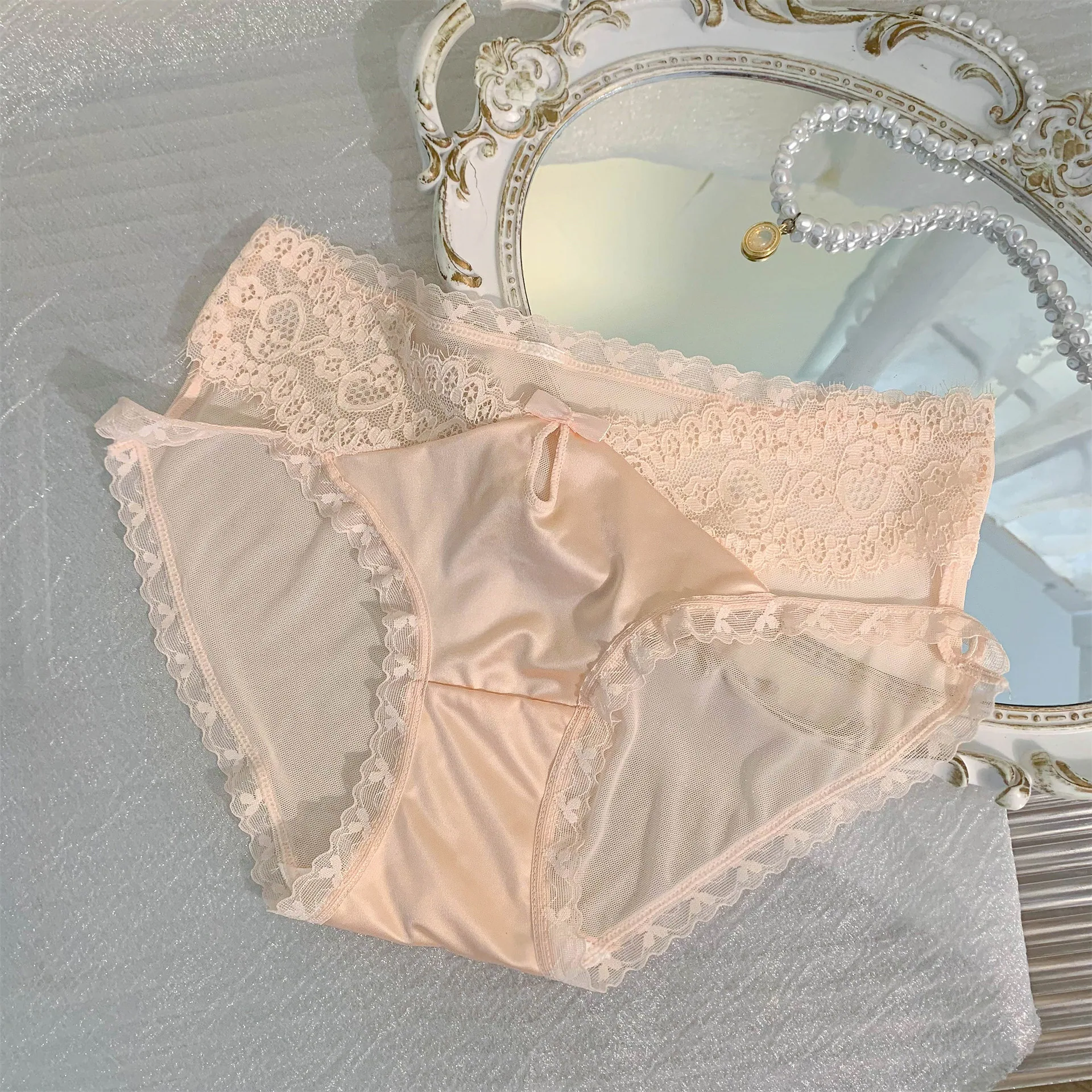 Flower Between Mist Shadows~ French Style Womens Sexy Underwear Hollow Pure Desire Style Lace Girl No Trace Breathable Triangle 3
