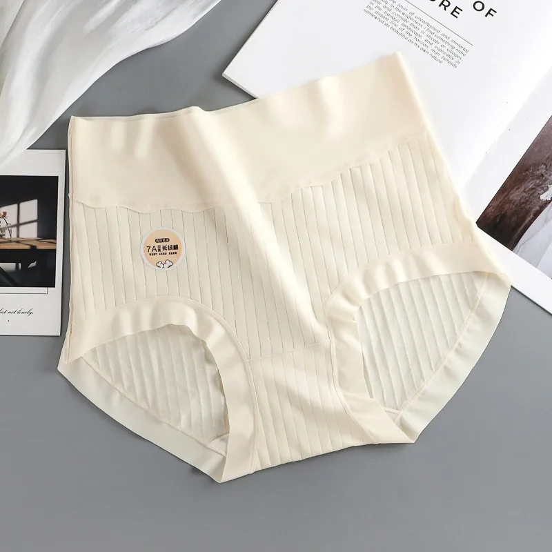 Skin friendly, breathable, long staple cotton womens pure cotton underwear with high waist, abdominal compression, hip covera