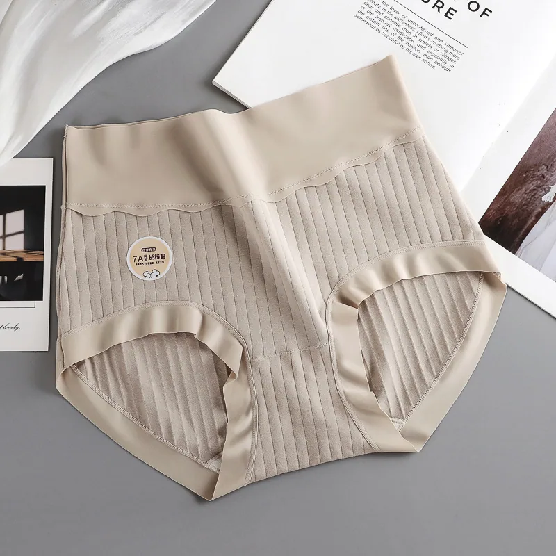 Skin friendly, breathable, long staple cotton womens pure cotton underwear with high waist, abdominal compression, hip coverage 3