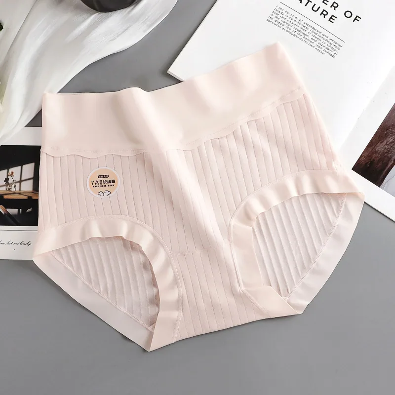 Skin friendly, breathable, long staple cotton womens pure cotton underwear with high waist, abdominal compression, hip coverage 2