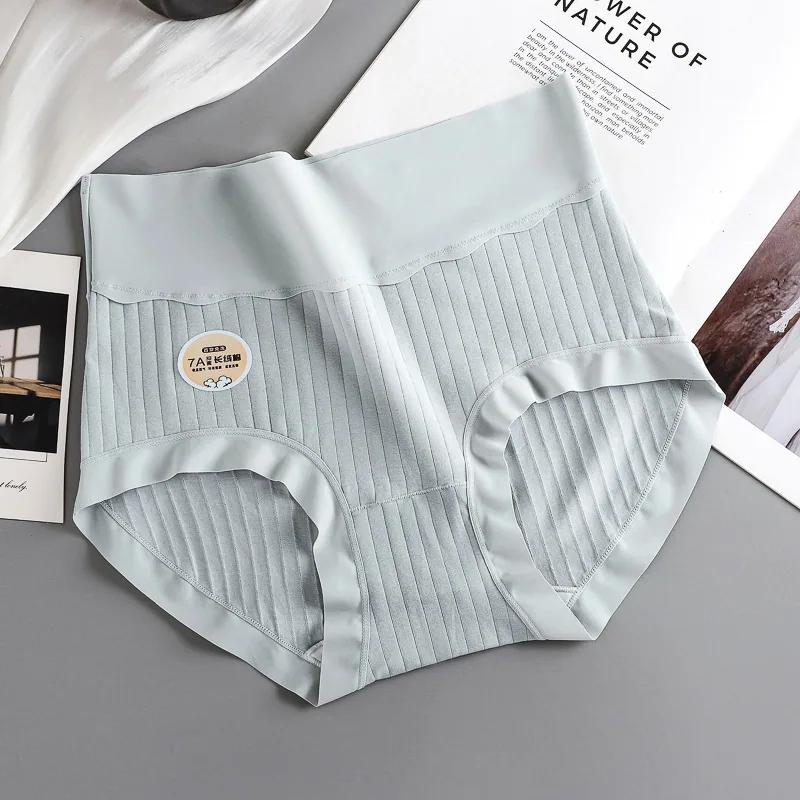 Skin friendly, breathable, long staple cotton womens pure cotton underwear with high waist, abdominal compression, hip coverage 4