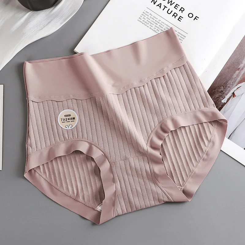 Skin friendly, breathable, long staple cotton womens pure cotton underwear with high waist, abdominal compression, hip coverage 5