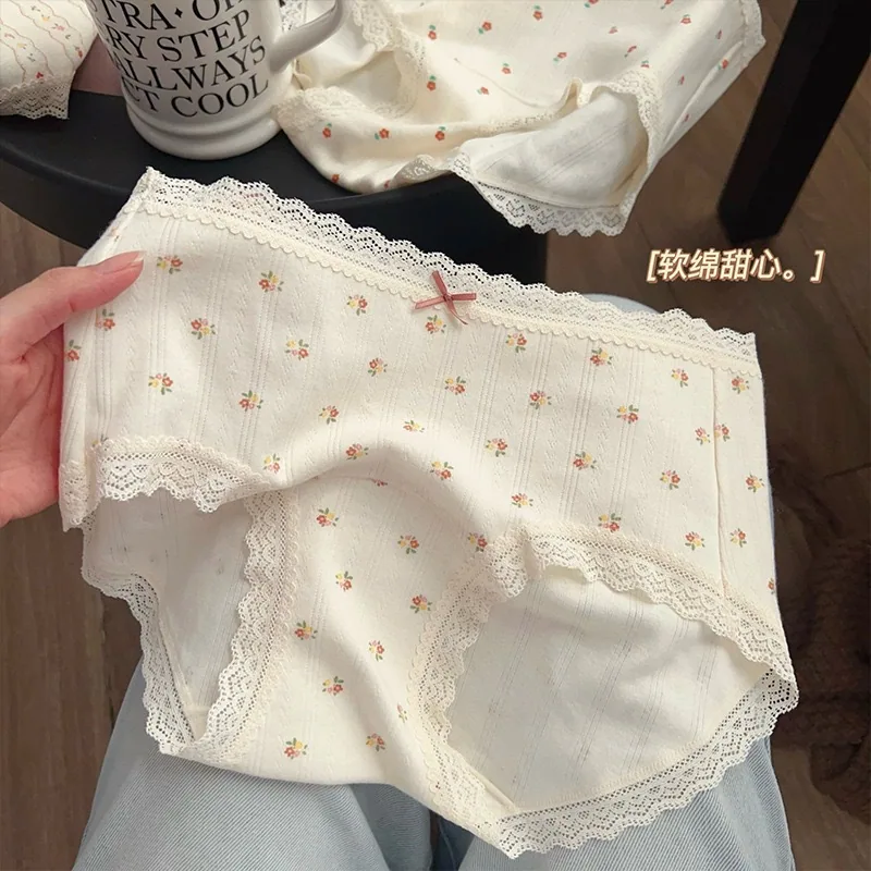 Japanese 10A Antibacterial Girls Pure Cotton Underwear Womens Floral Breathable Extended Bottom Crotch Waist Bag Hip Triangle Pa 4