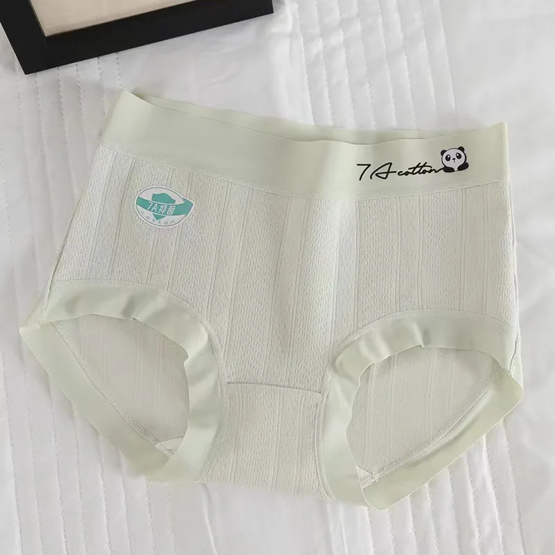 2025 new pure cotton jacquard class A womens underwear antibacterial seamless hip-hugging mid-waist triangle shorts for girls 5