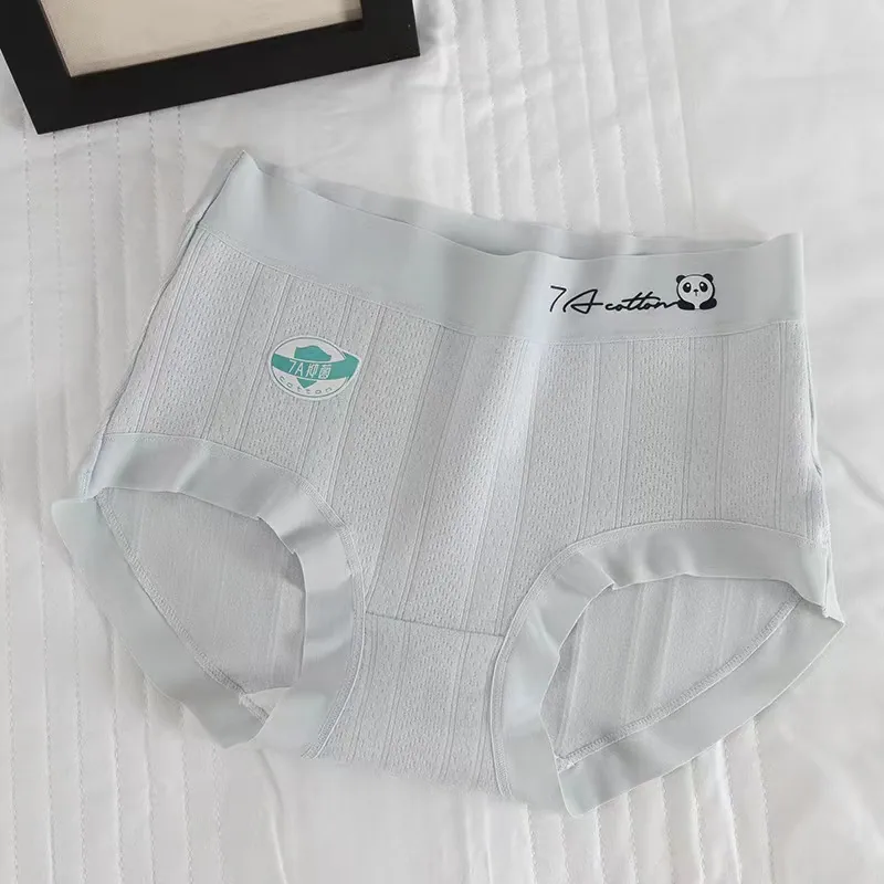 2025 new pure cotton jacquard class A womens underwear antibacterial seamless hip-hugging mid-waist triangle shorts for girls 6