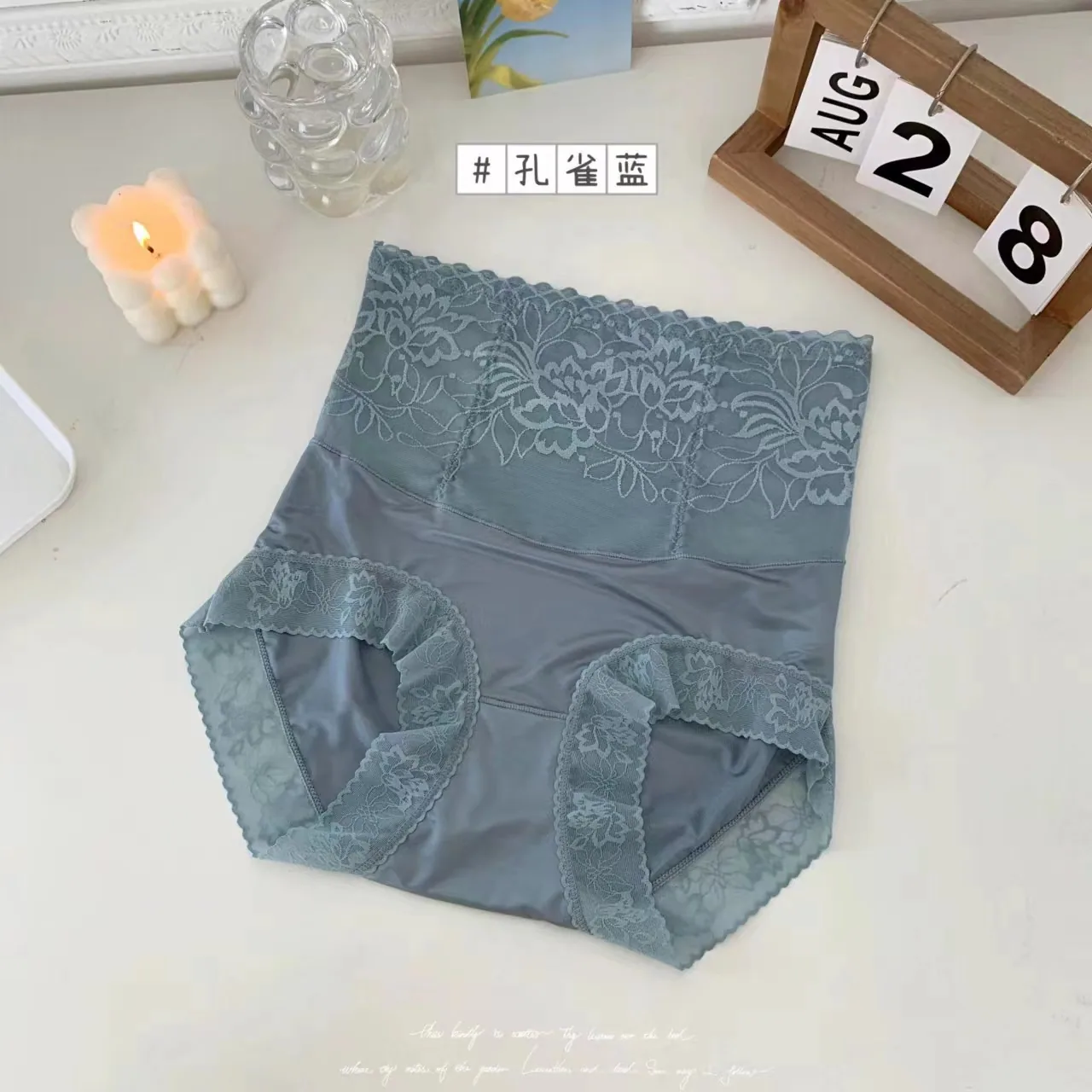 Yüksek bel, büyük beden, göbek bağlamalı, kalça kaldırma, dantel iç çamaşırı, seksi bayan, ipek, nefes alabilen mul ile kız üçgen pantolon 5