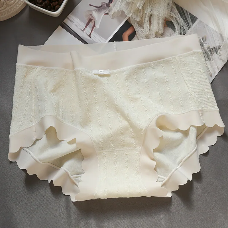 Underwear womens Modal super elastic large size seamless mid waist Japanese girls style triangle pants