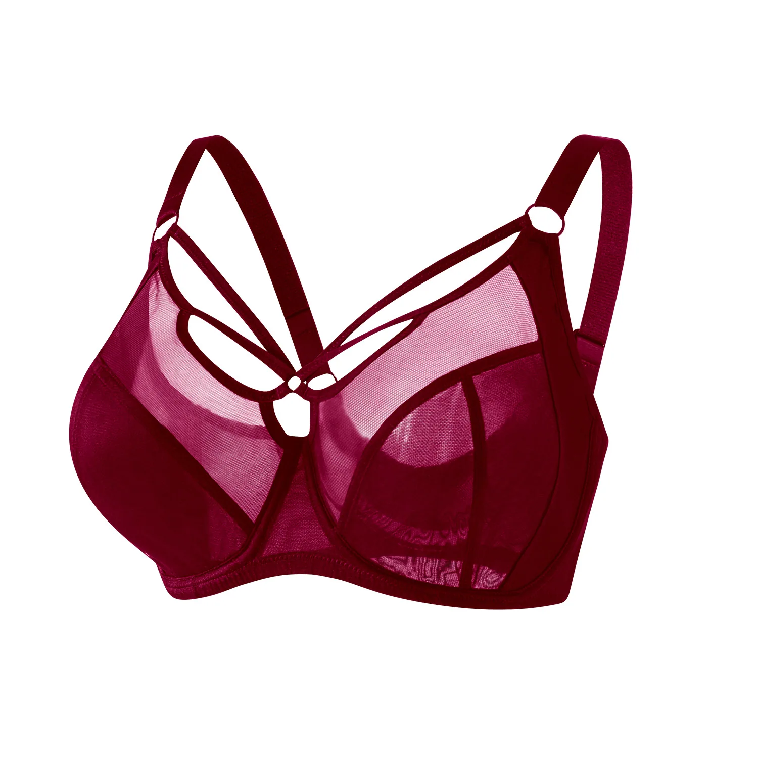 Cross border plus size lingerie for women with large breasts, small size, anti sagging, gathering, breathable, thin, full cup, f 2