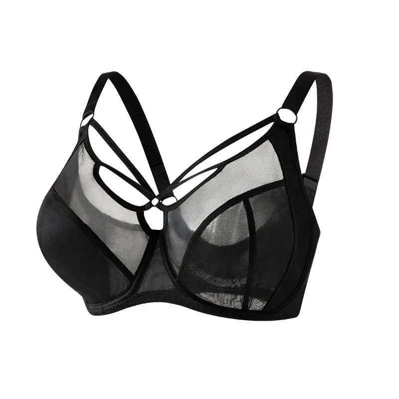 Cross border plus size lingerie for women with large breasts, small size, anti sagging, gathering, breathable, thin, full cup, f