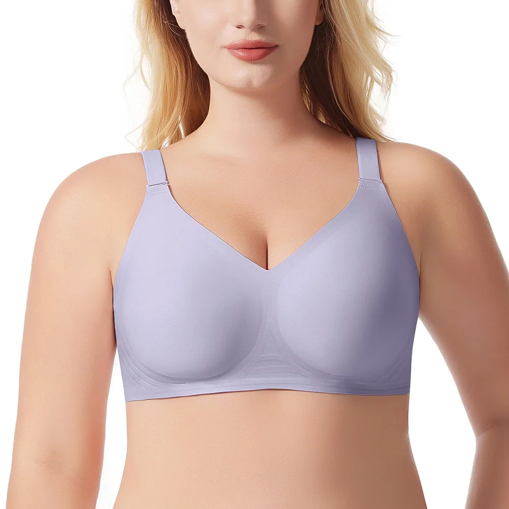 Cross border factory hot item Amazon Europe and America plus size smooth jelly seamless underwear gathering without steel ring a 3