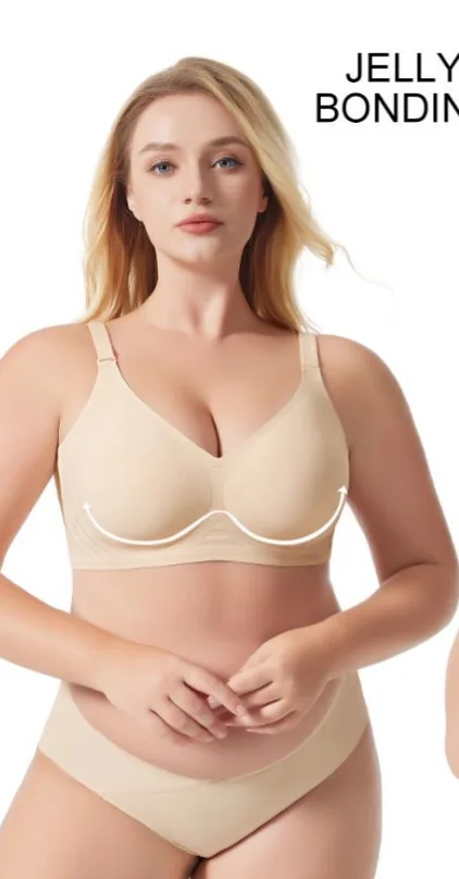 Cross border factory hot item Amazon Europe and America plus size smooth jelly seamless underwear gathering without steel ring a 6