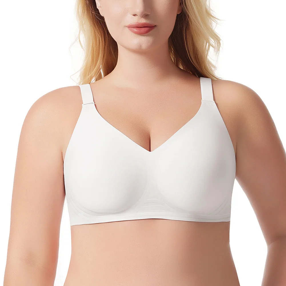 Cross border factory hot item Amazon Europe and America plus size smooth jelly seamless underwear gathering without steel ring a 4
