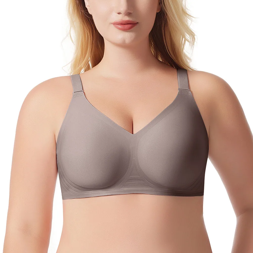 Cross border factory hot item Amazon Europe and America plus size smooth jelly seamless underwear gathering without steel ring a 5