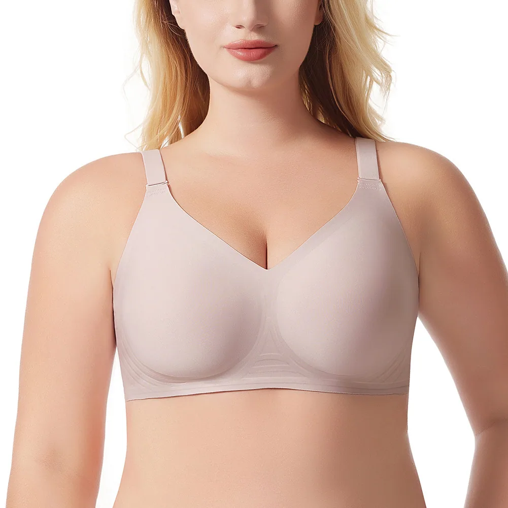 Cross border factory hot item Amazon Europe and America plus size smooth jelly seamless underwear gathering without steel ring a 2