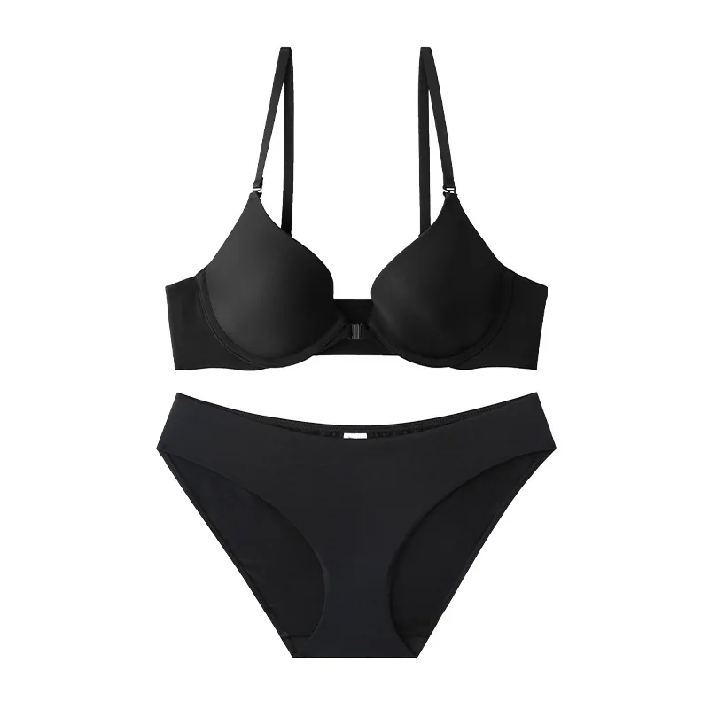 Front button underwear, womens small chest gathering and anti sagging set, womens bra with no empty cup, summer breathable women - Other Underwear 2
