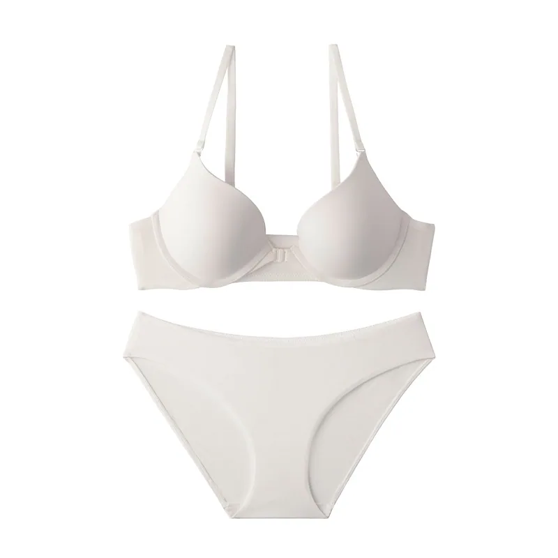 Front button underwear, womens small chest gathering and anti sagging set, womens bra with no empty cup, summer breathable women - Other Underwear
