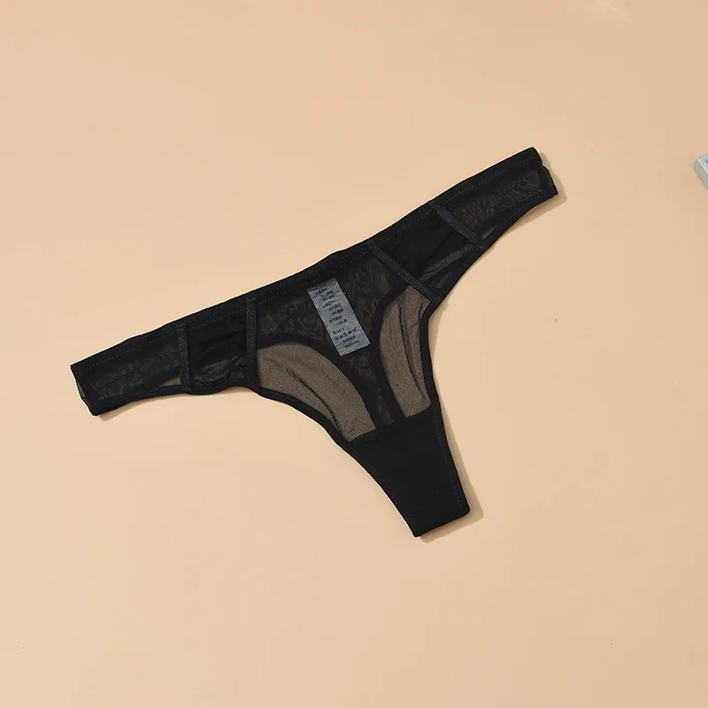Seluar dalam wanita kapas tulen mesh lace thong bernafas wanita seksi keinginan tulen wanita T seluar wanita borong 2