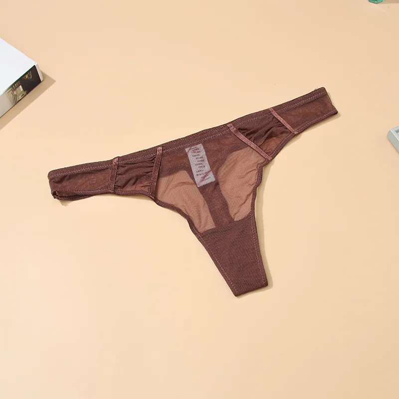 Seluar dalam wanita kapas tulen mesh lace thong bernafas wanita seksi keinginan tulen wanita T seluar wanita borong 3