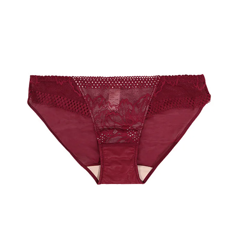 Fabrikunterwäsche Damen vier Jahreszeiten reine Baumwolle sexy Mesh atmungsaktive Spitzenshorts Großhandel Damen Dreieckshosen Damen 3