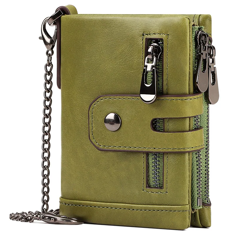 Foreign trade short leather wallet European and American wholesale first layer cattle pickup bag 30% off US money clip RFID mult 5
