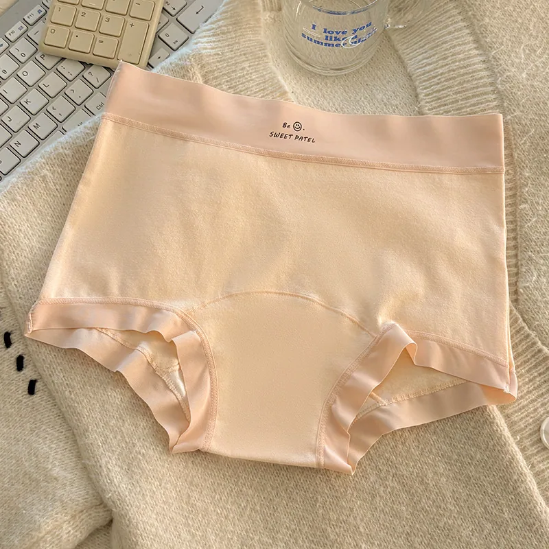 Fashionable womens seamless four corner flat underwear, breathable, lightweight and simple 10A cotton crotch breathable mid wais - Other Underwear 4