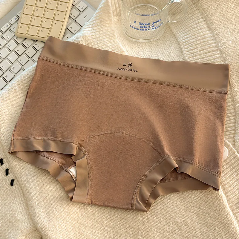 Fashionable womens seamless four corner flat underwear, breathable, lightweight and simple 10A cotton crotch breathable mid wais - Other Underwear 5