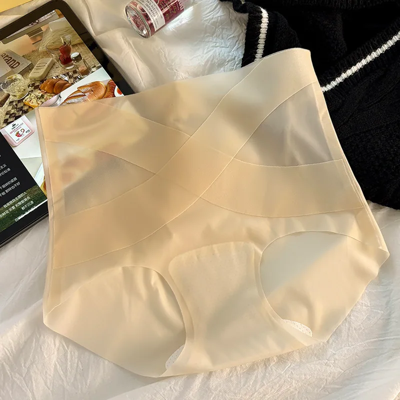 High Waist facial mask Ice Bandage Cross Abdomen Tights Female Ice Silk Breathable Abdomen Tights Female Hip Lifting Traceles