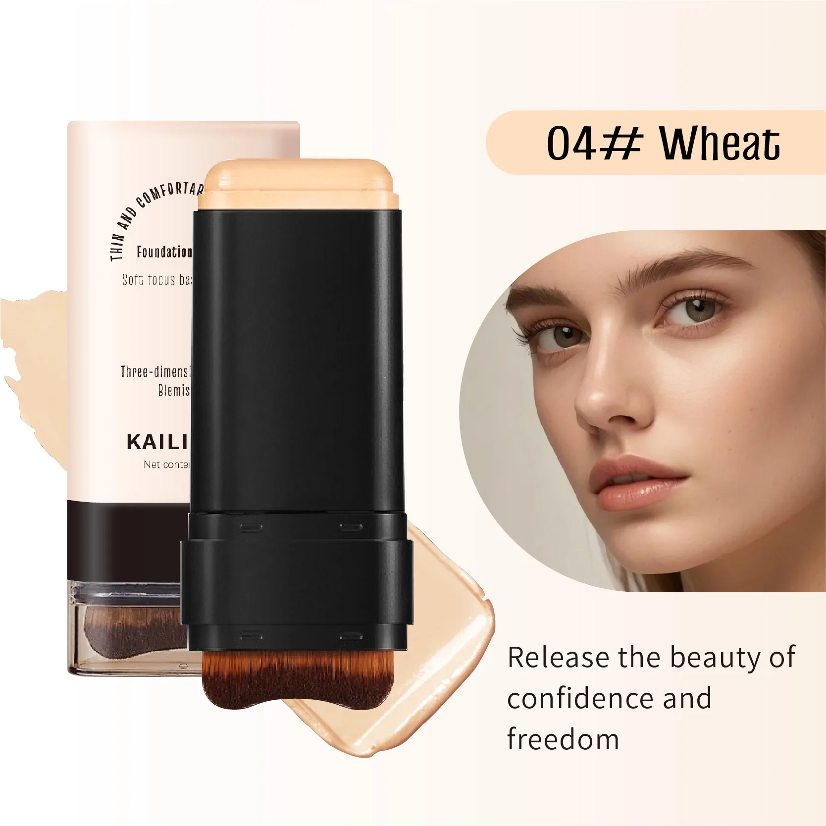 foreign trade double-ended eraser flawless foundation paste waterproof sweatproof non-peeling makeup concealer oil control and b 4