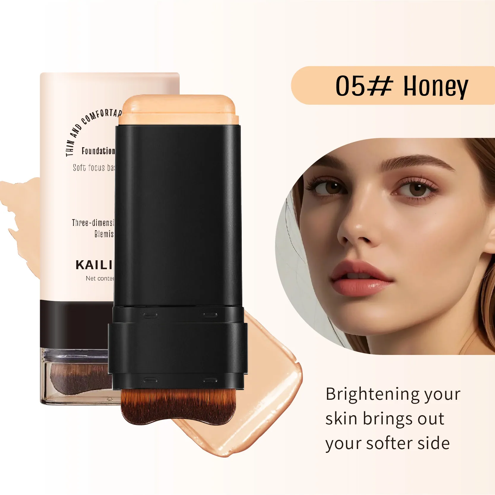 foreign trade double-ended eraser flawless foundation paste waterproof sweatproof non-peeling makeup concealer oil control and b 5