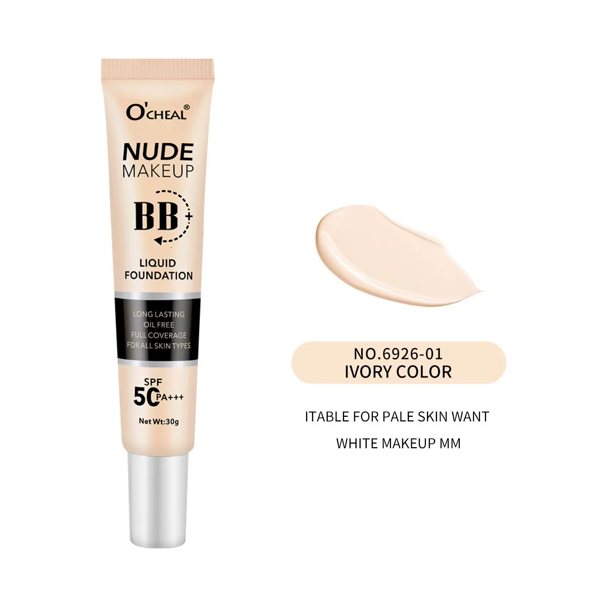 OCHEAL cross-border bb cream plain makeup barrier cream brightens skin tone, liquid foundation concealer lasts for a long time 8