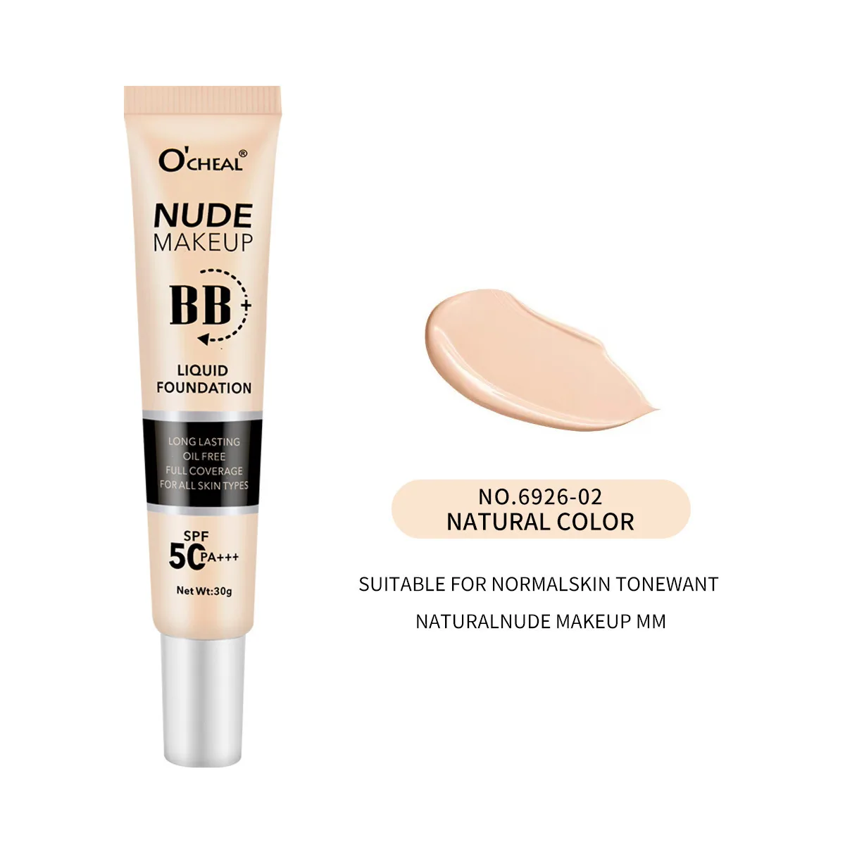 OCHEAL cross-border bb cream plain makeup barrier cream brightens skin tone, liquid foundation concealer lasts for a long time 7