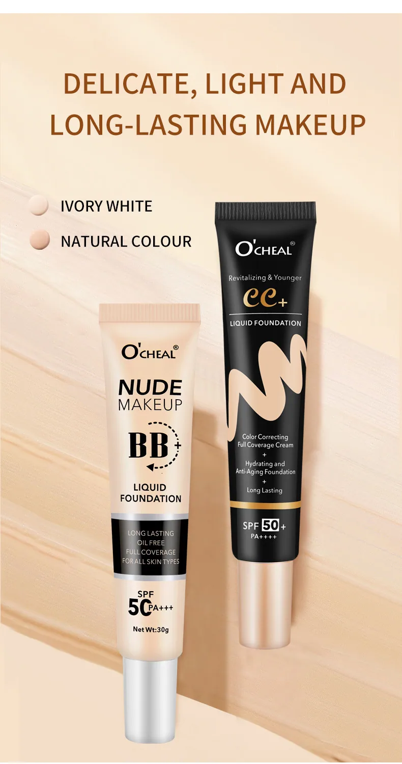 OCHEAL cross-border bb cream plain makeup barrier cream brightens skin tone, liquid foundation concealer lasts for a long time 19
