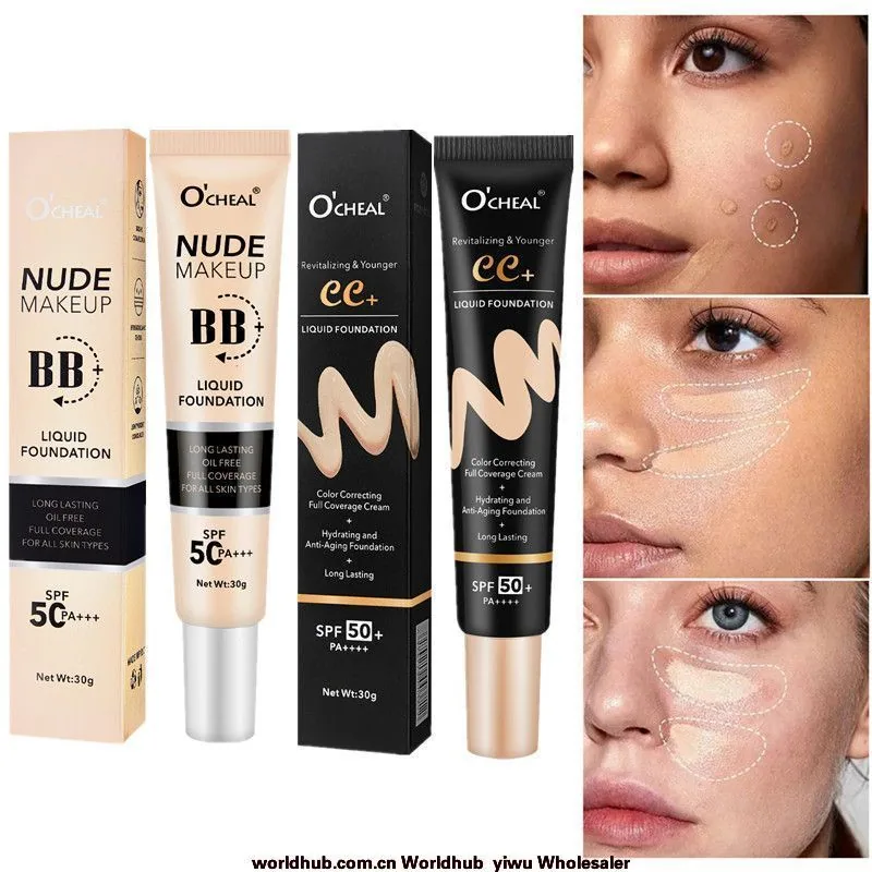 OCHEAL cross-border bb cream plain makeup barrier cream brightens skin tone, liquid foundation concealer lasts for a long tim