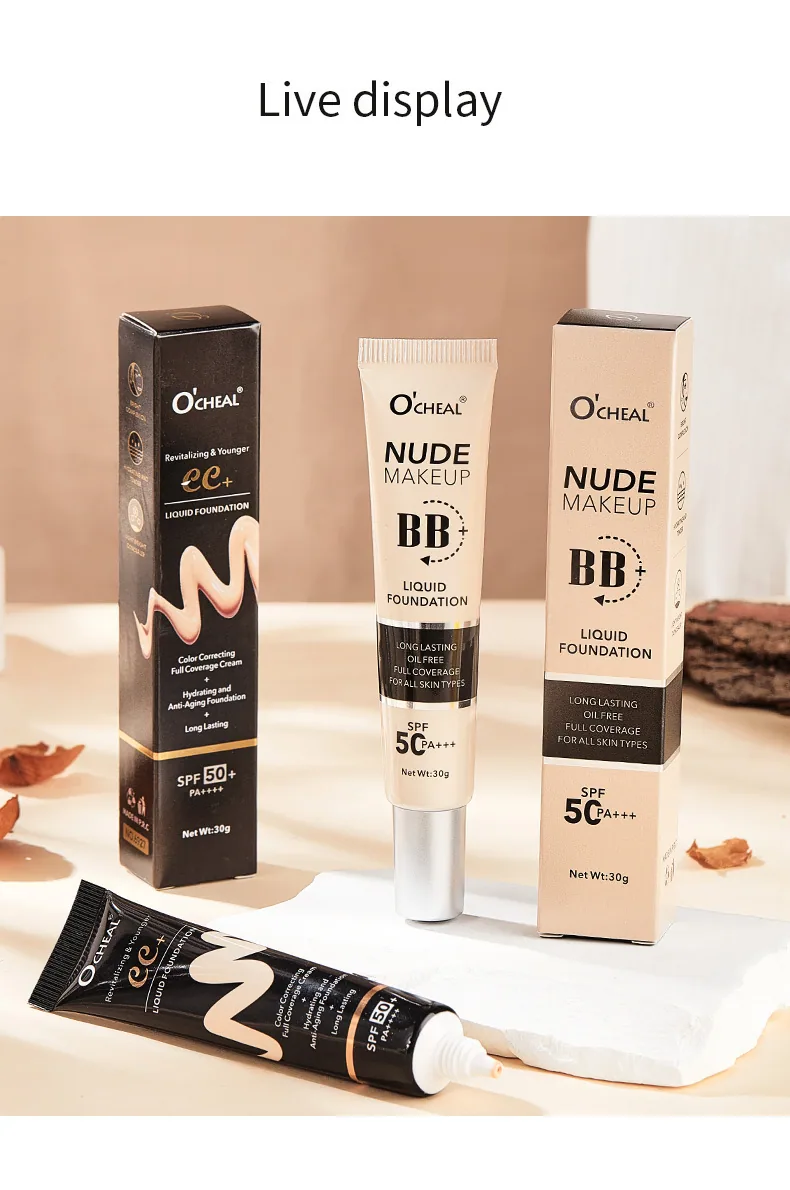 OCHEAL cross-border bb cream plain makeup barrier cream brightens skin tone, liquid foundation concealer lasts for a long time 26