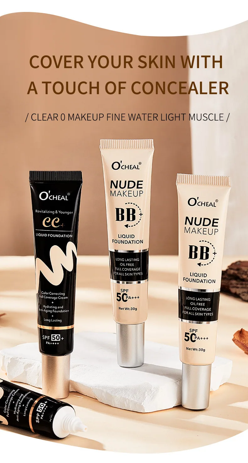 OCHEAL cross-border bb cream plain makeup barrier cream brightens skin tone, liquid foundation concealer lasts for a long time 14