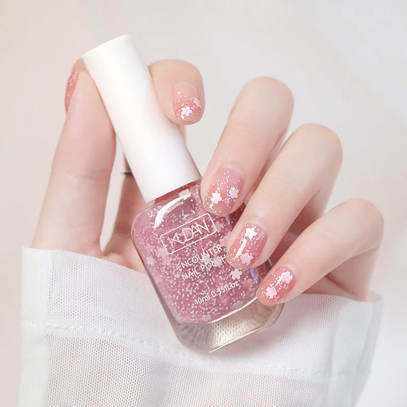 dy popular tear-off water-based nail polish, odorless-free no-bake girls heart transparent bright oil, student peelable nail pol 6