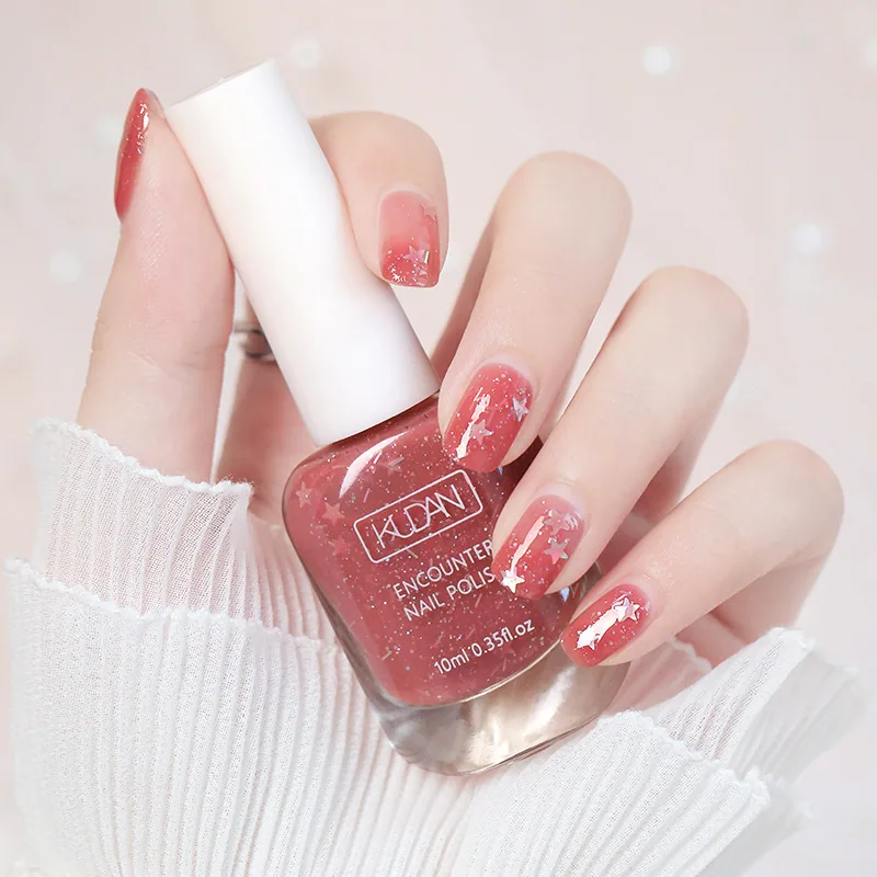 dy popular tear-off water-based nail polish, odorless-free no-bake girls heart transparent bright oil, student peelable nail pol 19