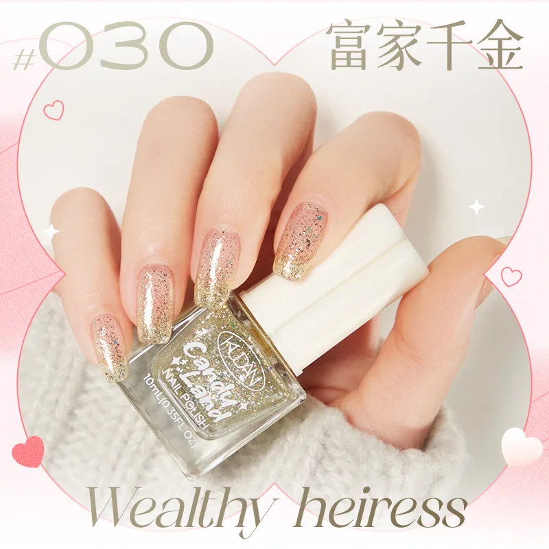 Nouveau vernis à ongles détachable à base d'eau, longue durée, séchage rapide, paillettes de couleur unie sans cuisson, vernis à ongles de couleur nude, défilé de bonbons 30