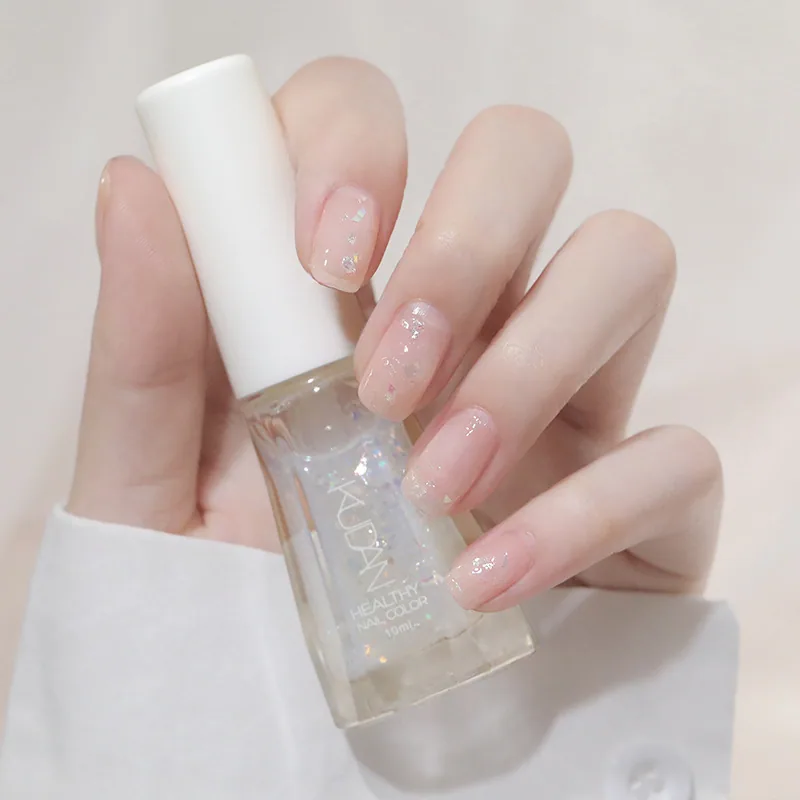 Explosive new product cool dan nail polish, non-baking, water-based, peelable, healthy nail, nail sequins, white fairy tale nail 34