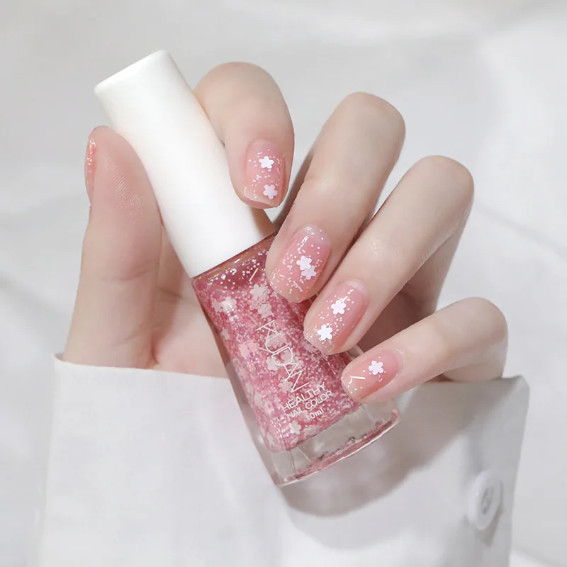 Explosive new product cool dan nail polish, non-baking, water-based, peelable, healthy nail, nail sequins, white fairy tale nail 35