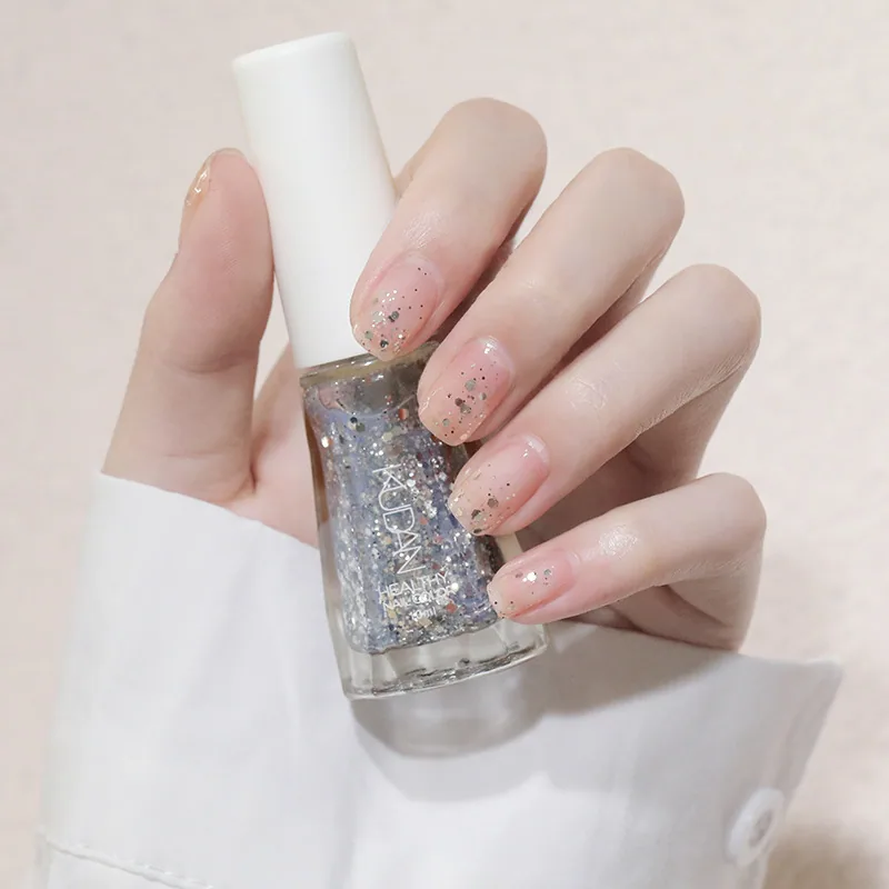 Explosive new product cool dan nail polish, non-baking, water-based, peelable, healthy nail, nail sequins, white fairy tale nail 33