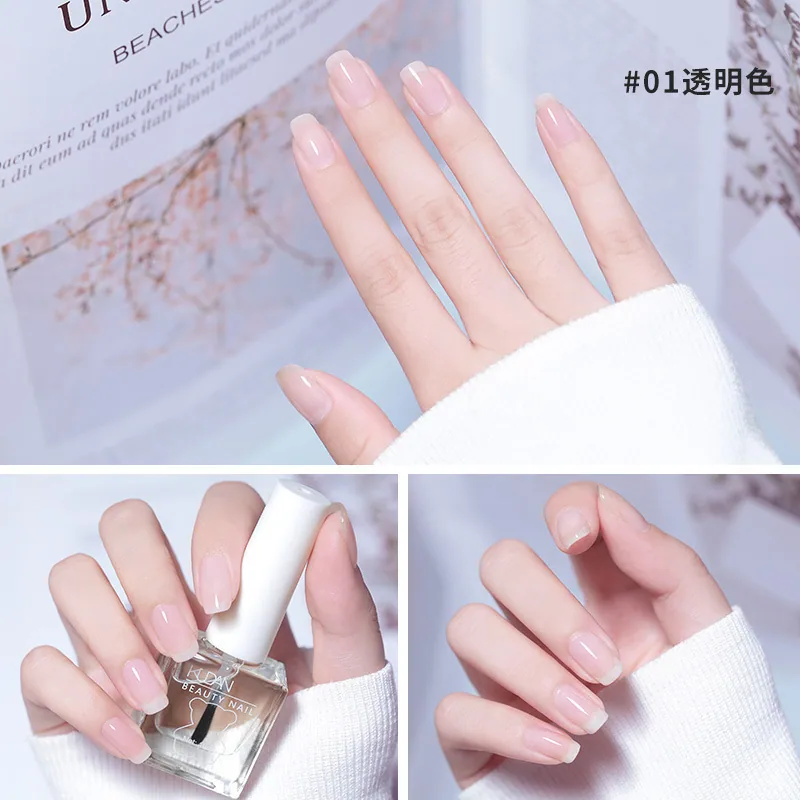 Nail polish is non-peelable, non-baking, long-lasting, wholesale, odorless, ice transparent, nude color nail salon special oily