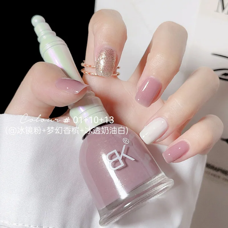 Nail polish, no-bake, quick-drying, non-tearable, odorless, long-lasting nail polish, nude ice permeable foot nail polish, su