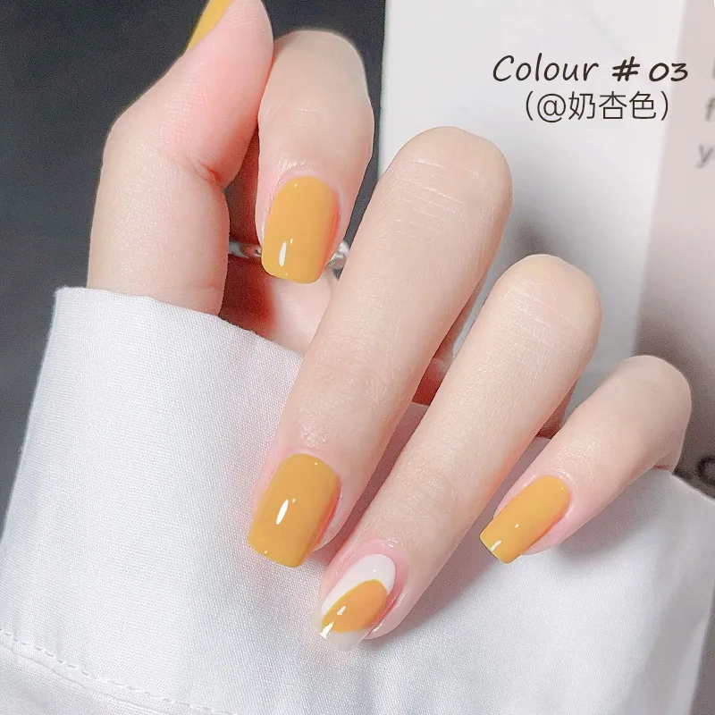 Nail polish, no-bake, quick-drying, non-tearable, odorless, long-lasting nail polish, nude ice permeable foot nail polish, summe 3