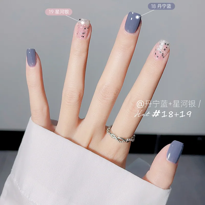 Nail polish, no-bake, quick-drying, non-tearable, odorless, long-lasting nail polish, nude ice permeable foot nail polish, summe 16