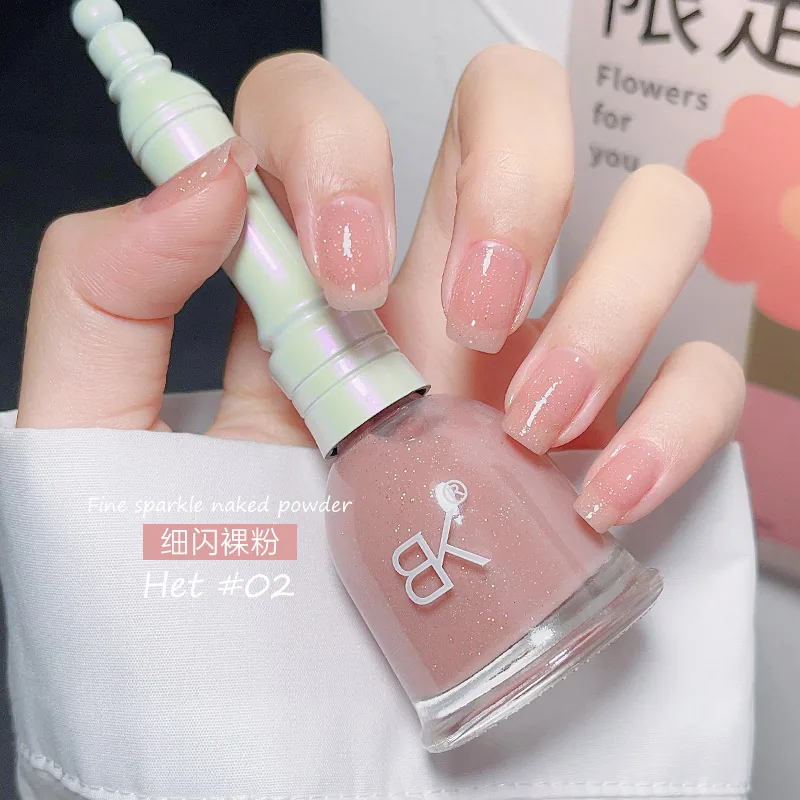 Nail polish, no-bake, quick-drying, non-tearable, odorless, long-lasting nail polish, nude ice permeable foot nail polish, summe 2