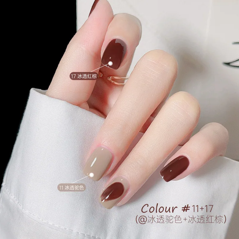 Nail polish, no-bake, quick-drying, non-tearable, odorless, long-lasting nail polish, nude ice permeable foot nail polish, summe 15