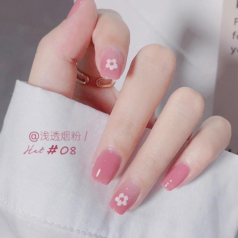 Nail polish, no-bake, quick-drying, non-tearable, odorless, long-lasting nail polish, nude ice permeable foot nail polish, summe 8