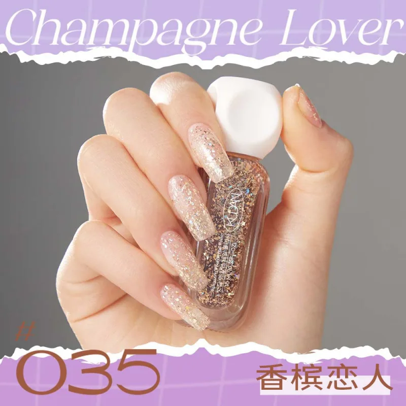 Cool Danxing condensation peelable nail polish whitening long-lasting fast drying no-bake solid color sequin nail polish manufac 35